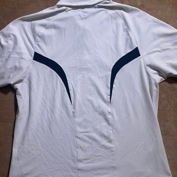 Nike Fit Dry Men Large White Black Short Sleeve 3 Button Collared Golf Polo (W) - Picture 7 of 8